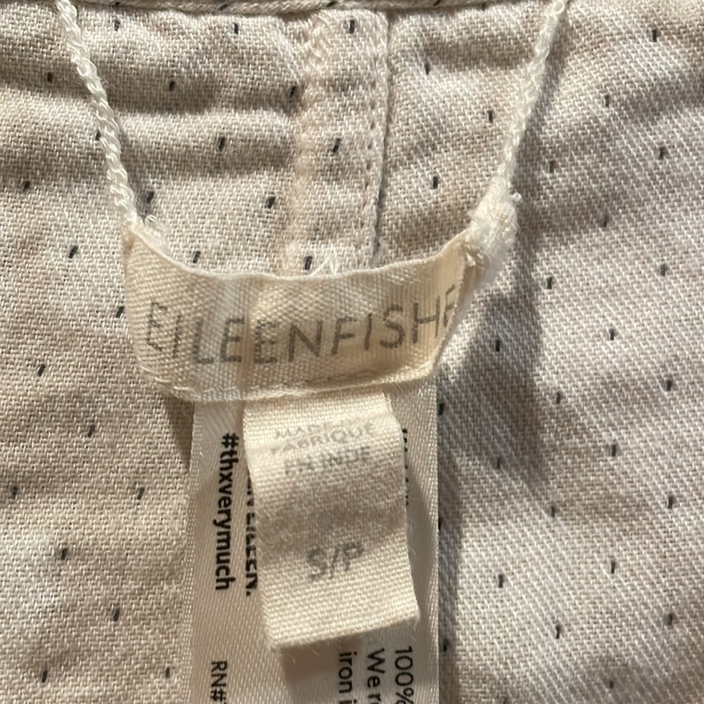 Eileen Fisher Open Front Neck Slubbed Organic Cotton Reversible Jacket Blazer S - Picture 7 of 16
